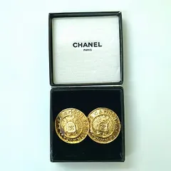 CHANEL シャネル ヴィンテージ カンボン イヤリング ゴールドカラー フランス製
