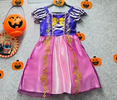 ✨新品✨ハロウィン🎃魔法使い　ラプンツェル姫様風　子供用 憧れのプリンセス に変身　お姫様　夢のディズニーストーリー　ハロウィン　クリスマス　発表会　誕生日会 七五三　ギフト にピッタリピンクとパープルワンピースドレス120cm 0920-06