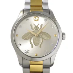 グッチ GUCCI 腕時計 Gタイムレス 126.4/YA1264131 サンレイ ビーモチーフ シルバー文字盤 GP SS クオーツアナログ 【中古】のサムネイル