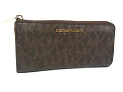 MICHAEL KORS マイケルコース MK柄 PVC L字ファスナー 長財布 ウォレット 札入れ 小銭入れ レディース メンズ ブラウン系 DJ2891