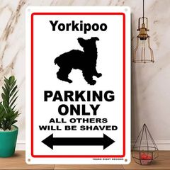 雑貨【Yorkipoo/ヨーキプー】 Parking / パーキング / Dog / 犬 / 警告 / ヤードサイン / メタルプレート / ブリキ看板 / メタルポスター / -220のサムネイル