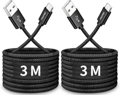 【人気商品】USB Type C ケーブル【3m 2本セット】CLEEFUN QC3.0対応 3A急速充電 タイプ C ケーブル 長い 高速データ転送 コード タイプc 高耐久ナイロンGalaxy S10 S10e S9 S20 A22 A21 A20 A30