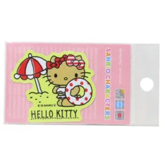【メール便】ハローキティ ビニールシール ダイカットミニステッカー 日焼け ビーチ サンリオ ゼネラルステッカー 耐水耐光 デコステッカー キャラクター グッズ 