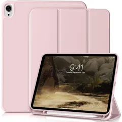 【在庫処分】Pencilペン収納 三つ折り Apple ケース ケース スタンド TPU材質 耐衝撃 軽量 スマート 薄型 2022 10.9インチ カバー 10世代 第 iPad オートスリープ/ウェイク機能対応 iPad 11世代 2025モデル ピンク