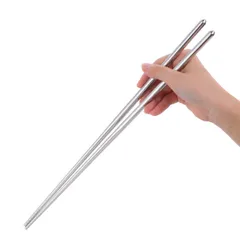 【新着商品】四角形状 安定 18-8ステンレス製 長い箸 衛生 36cm 洗いやすい 揚げ箸 調理箸 長持ち 菜箸 4色選択可能 ステンレス Star シルバー Buyer