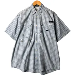 古着 コロンビア Columbia PFG SUPER BONEHEAD OMNI-SHADE ボタンダウン チェック柄 半袖 フィッシングシャツ メンズXL相当/eaa566065