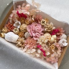 cherie様専用　ドライフラワー ドライ ナッツ 木の実 詰め合わせ セットˎˊ˗  ホワイトピンク　カラーBOX ピンク　ナチュラルホワイト　No.61