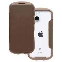 iFace Reflection iPhone 15 ケース 手帳型 クリアケース (ブラウン)【 アイフェイス スマホケース 耐衝撃 アイフォン15 手帳 ダイアリーケース カード収納 ポリカーボネート 】