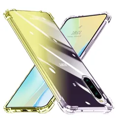 ソフト SO-41A TPU SOV43 ケース ケース 耐衝撃 軽・薄 透明 全面保護 黄ばみなし クリア グラデーション レンズ保護 傷防止 II 滑り防止 エクスペリア10 10 II スマホケース Xperia ブラック+ゴールド SJ76.186