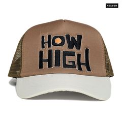 REASON CLOTHING × HOW HIGH TRUCKER HAT【KHAKI】 (リーズン クロージング 服 通販 帽子 キャップ メッシュキャップ MESH CAP トラッカーハット SNAPBACK CAP スナップバックキャップ)