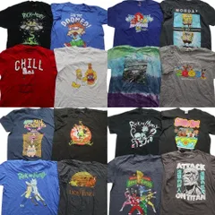 古着卸 まとめ売り キャラクター 半袖Tシャツ 16枚セット (メンズ XL ) シンプソンズ スヌーピー ライオンキング Disney 中古 古着 MZ9177