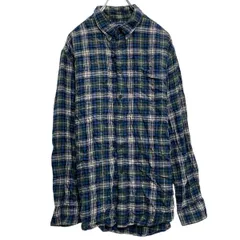 Croft&Barrow チェックシャツ クラフトアンドバロー L ブルー グリーン カジュアル 古着卸 アメリカ仕入 a703-6469
