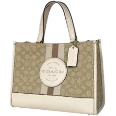 コーチ COACH デンプシー トートバッグ シグネチャー 2WAY ショルダーバッグ トートバッグ レザー ホワイト ベージュ CQ877 レディース 【中古】