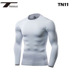 【 THESEUS 】 テセウス  TN11 ホワイト メンズ シャツ インナー 長袖 コンプレッションウェア スポーツ ジム ジョギング ランニング サッカー ウェア ゴルフ スーツ 下着 春 夏 秋 冬 丸首 ローネック 冷感 速乾 軽量 伸縮性