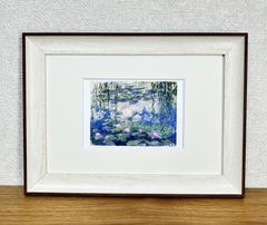 モネ☆睡蓮のとき☆展覧会限定◎新品額付☆マット付ポストカードフレーム◇Claude Monet☆A4サイズ程度☆24