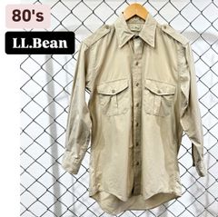 80s L.L.Bean エルエルビーン ポプリン生地 ミリタリーシャツ サファリシャツ　USA　アメリカ製 80年代　60s 70s 80s メンズ　レディース　古着　ヴィンテージ　アメリカ古着　オススメ古着　オススメビンテージ　アメカジ　ファッション　M