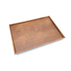 木製トレー 木製トレイ トレー おぼん 人気 カフェ おしゃれ ランチトレイ 北欧 シンプル 木のトレー お盆 お膳 ランチョン 長方形 羽反 便利 アンティーク カフェトレイ (ウォールナット) 1