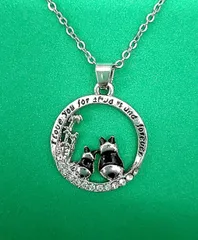 ☆パンダ 親子 後ろ姿 人気 ネックレス//かわいい//動物//モチーフ//プレゼントにも♪//N-3