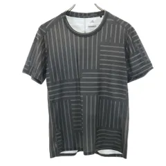 アディダス 総柄 トレーニング 半袖 Tシャツ M ブラウン系 adidas メンズ 古着 【240421】 メール便可