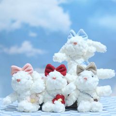 4個セット  (身長：16cm) 可愛い長耳うさぎキーホルダー・小さいうさぎぬいぐるみ・バッグチャーム・布製人形おもちゃ  プレゼント　子供プレゼント 子供の日 ギフト