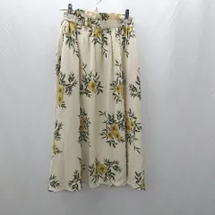 ◇ ⊂ ROPE PICNIC ロペピクニック 花柄 ロング ギャザー スカート サイズ38 ベージュ系 レディース E  【1502180054068】