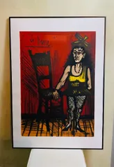 ベルナール ビュッフェ リトグラフ トレロ 版画 額縁 額 1968年 ベルナール ビュッフェ リトグラフ トレロ 版画 額縁 額 1968年