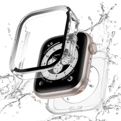 【在庫処分】アップルウォッチ 防水 カバー Apple 【フルカバー保護】Kawoco Watch Series 9 8 7 対応 45mm ケース 2 in 1 前後の保護 二重構造 耐衝撃 iWatch 一体型 ケース 45mm クリア