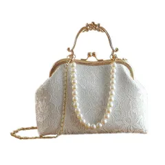 花火大会 入学・卒業式 2way チェーン付き 二次会 パーティーバッグ レース エレガント イブニングバッグ フォーマル ショルダーバッグ 謝恩会 ハンドバッグ 結婚式 レディース クラッチバッグ [Yuanli]