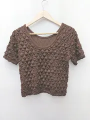 ◇ ⊂ COCO DEAL ココ ディール ポップコーン 半袖 カットソー サイズ2 ブラウン レディース P  【1409090008337】