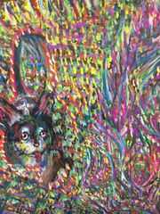 アクリル絵画F20号「散歩」アート