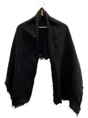 ASAUCE MÊLER アソースメレ大判リネンストール ブラック　フリンジ付き ASAUCE MELER アソースメレ リネンシルク大判フリンジマフラー