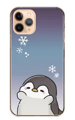 iPhone 17 ProMAX ケース アイフォン17プロマックス スマホケース ハードケース ペンギン ぺんぎん かわいい イラスト グラデーション オーロラ 雪 冬 カラー03