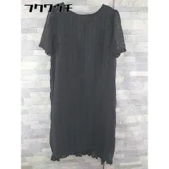 ◇ merlot plus メルロープリュス デザイン プリーツ 切替 半袖 膝下丈 ワンピース ブラック レディース 【中古】 【1103290008257】のサムネイル