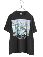 【お得なクーポン配布中!】 90s USA製 ★ ウッドストック 1994 アート イラスト プリント Tシャツ メンズ L 古着 オールド 当時物 ロック バンド シングルステッチ 黒