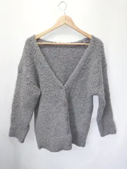 ■ ⊇ natural couture ナチュラルクチュール オーバーサイズ 長袖 ニットカーディガン サイズF グレー系 レディース E  【1411130007316】