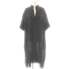 ジャーナルスタンダード JOURNAL STANDARD テレデラン60リネン半袖Aラインワンピース ノーカラースキッパー 紺 /MI ■OS