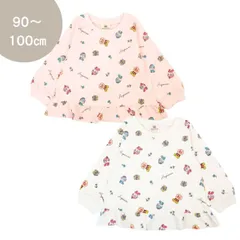 アンパンマン　花柄総柄裏毛　裾フリル　トレーナー　チュニック