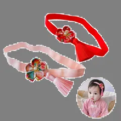 【数量限定】赤ちゃん レース 花 4点セット ヘアアクセサリー へあアクセサリー リボン かわいい おしゃれ ヘアバンド プレゼント 新生児 髪飾り 子供 幼児 和装 ベビー 和風 可愛いヘアバンド 女の子 髪飾り お祝い YINKE 結婚式 新生児 誕生日