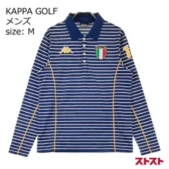 KAPPA GOLF カッパゴルフ 長袖ポロシャツ ボーダー柄 ネイビー系 M [240101148376]#