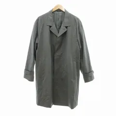 ランバン LANVIN COLLECTION 美品 ステンカラーコート 絹 シルク ミドル ハーフ 52 XL 緑 グリーン /UO ●ECOのサムネイル