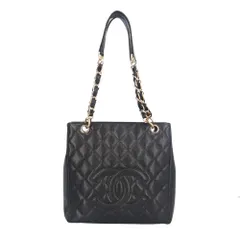 シャネル ＰＳＴトート ココマーク トートバッグ キャビアスキン ブラック レディース  CHANEL  中古 シャネル