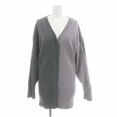 ルシェルブルー LE CIEL BLEU バイカラー ニット カーディガン ロング Vネック 長袖 36 スモークグリーン グレー /HS ■OSのサムネイル