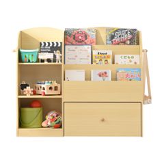 絵本ラック 絵本棚 大容量 本棚 収納ラック ワゴン付き キャスター付き 多機能 おもちゃ収納