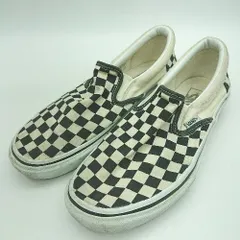 ◇ Θ VANS ヴァンズ チェック スリッポン サイズ24 ブラック系 レディース E  【1502060023498】