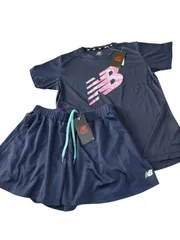 ニューバランス◆レディース ゴルフ ロゴTシャツ ゲームショーツ 上下セット ネイビー L