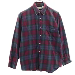 エルエルビーン 80s USA製 ヴィンテージ 長袖 チェックシャツ L レッド 他 L.L.Bean キッズ