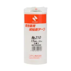 (まとめ) ニチバン 紙粘着テープ No.210 H15mm×18m 白 210H-15 1パック(8巻) 【×5セット】