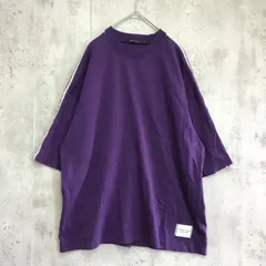 NIKO AND… ニコアンド　クルーネックサイドライン半袖Tシャツ　パープル　メンズ　Lサイズ