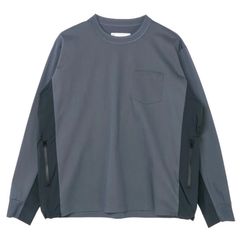 sacai Cotton Jersey L/S T-shirt BLUE GRAY×NAVY サカイ 長袖シャツ 新品 サイズ1