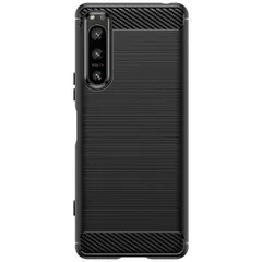 Xperia 5 IV ケース SO-54C SOG09 A204SO エクスペリア5 マーク4 カーボン調 薄型 耐衝撃 ソフト ケース 【Color】 ブラックのサムネイル